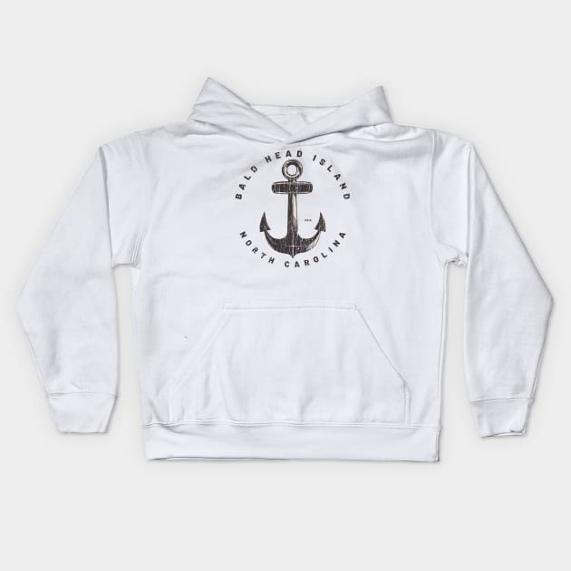 Bald Head Island, NC Summertime Vacationing Big Anchor Kids Hoodie by Contentarama